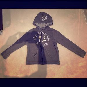Abercrombie Kids Grey Zip Up Hoodie